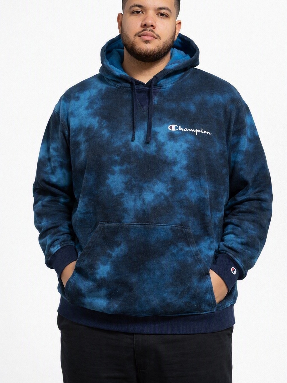 Champion Men’s Blue Tie-Dye Pullover Hoodie